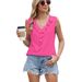 European And American Cross-Border Trade 2026 Chiffon Shirt Sleeveless V-Neck Pleated Ruffle Loose Women's Top_ecoleips.com