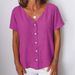 Women's Clothing Casual Short Sleeve V Neck Cardigan Multicolor Shirt_ecoleips.com