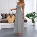 DiYun European And American Casual Vacation Strapless Waist-Cinching Long Dress Women's Clothing 2025_ecoleips.com