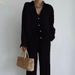 Women's Clothing Fashion Women's Solid Color Suit Temperament Long Sleeved Top Straight Pants Two Piece Suit_ecoleips.com