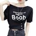 2026 Summer New Arrivals . Cross-Border Foreign Trade Women's Fashion Letter Button Loose T-Shirt Tops Wholesale_ecoleips.com