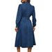 Elegant Denim Slim Fit Long Sleeved Dress for Women Independent Website Cross Border Factory Direct Sales Regular Fit Spring/Autumn Summer Dress_ecoleips.com