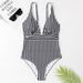 Aria Basics New European And American Style Triangle One-piece Swimsuit, Sexy Striped Swimsuit Women, Multi-color Printed Bikini For_ecoleips.com