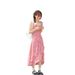 Pink Floral Print Camisole For Women, Summer 2025 New Style, Fairy-like, Slimming, Waist-cinching Long Dress_ecoleips.com