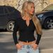 Women's 2025 Autumn New Fashion Cardigan Button Top Slim Fit Long Sleeve Ruffled T-Shirt Wholesale_ecoleips.com