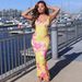 Sexy Fashion Printed Suspender V Neck Backless Slimming Bodycon Dress Casual Summer Party Beach Vacation Women Slip Dress_ecoleips.com