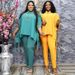 Women's Clothing Plus Size Temperament Two Piece Shirt Pencil Pants_ecoleips.com