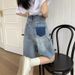Women's High Waist Distressed Denim Shorts - Summer Blue Ripped Casual Boho Shorts With Stretch Mid-Length Loose Fit Capri Pants For Women_ecoleips.com