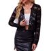 European American Cross-border 2026 New Autumn And Winter Elegant Women's Long-sleeve Sheer Lace Cardigan Top_ecoleips.com