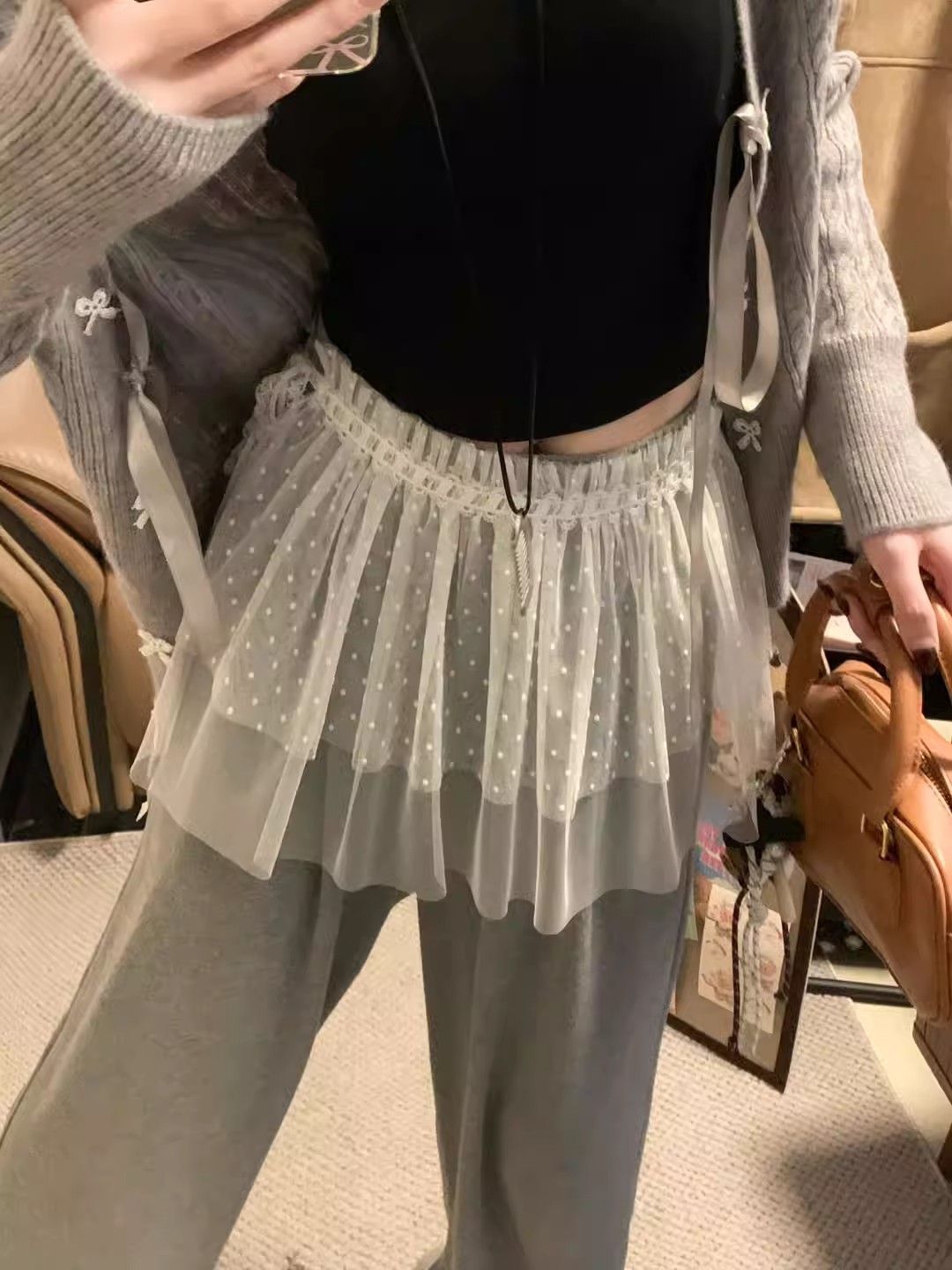 K New Plus Size Women's Clothing Design, Niche Lace Mesh Straps, Unique Layering, Fart Curtain, Short Skirt, Half Skirt_ecoleips.com