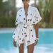 Women's Loose Fit Polka Dot Batwing Sleeve Two Piece Set Tie Waist INS Style Spring Summer New American Theme_ecoleips.com