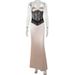 Elegant Champagne Lace Corset Dress – Sexy High-Waisted Evening Gown With Floral Appliqué Fashion Trends_ecoleips.com