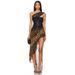 Sexy Leopard Print Chiffon Maxi Dress For Women Backless Lace Patchwork Fashionable Hot Girl_ecoleips.com