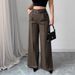 High-Waisted Straight Leg Trousers – Women's Office Pants With Stretch (Black/Grey/Coffee/Burgundy/Olive/Light Blue, S-XXL)_ecoleips.com