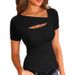 2026 Cross-border New Product . Irregular Slim-fit Short-sleeve T-shirt Top For Women. Cross-border European And_ecoleips.com