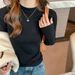 Women's Thickened Slim Fit Long Sleeve T-Shirt Modal Stand Collar Solid Color Versatile Base Shirt for Autumn/Winter Inner Layer_ecoleips.com