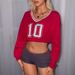 Retro American Street Style Women's V Neck Hoodie Pullover Cropped Top Unique Ins Style European And American Cross Border Wholesale Clothing_ecoleips.com