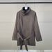 Modern Trench Coat For Women, Lightweight Long Jacket With Tie-Waist & Stand Collar For Office & Casual Wear_ecoleips.com