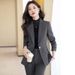 Women's Tailored Suit Set Slim Fit Blazer And Pants Business Classic Colors Poly Viscose Blend S-4XL_ecoleips.com