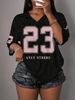  Casual Minimalist Letter NO.23 Graphic T-Shirt For Women Summer Sports Jersey Suitable For Basketball Games Y2k Ladies Clothes_ecoleips.com