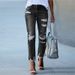Women's Clothing New Ripped Jeans For Women Fashion Temperament High Waist Slim Fit Trousers_ecoleips.com