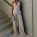 Women's Clothing Apricot Commuter Halter Vest Set Casual Pants_ecoleips.com