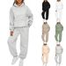 2023 European American Foreign Trade Autumn And Winter New Women's 2-piece Casual Hoodie Sports Suit With Long_ecoleips.com