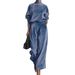 Autumn/Winter Women's High-End Knitted Two-Piece Set Long Sleeved Top with Wide Leg Pants Fashionable European And American Style_ecoleips.com