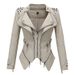 K Tailcoat Slim Fit Waist PU Versatile Jacket Motorcycle Suit Multi-color Rivet Leather Jacket_ecoleips.com