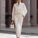 Fashionable Urban Commuter Women's Clothing Set With Pocket Top And Pants_ecoleips.com