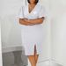 Women's Clothing Lantern Sleeve Summer V Neck Fashion Hip Wrapped Dress_ecoleips.com
