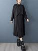 Oversized Patchwork Vintage Shirt Dresses For Women Spring Autumn New Long Sleeve Loose Casual Long Dress Elegant Clothing 2025_ecoleips.com