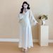 Autumn New Korean Fashion Jacquard 2-Piece Maternity Dress_ecoleips.com