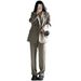 girl Fashion Casual Blazer For Women 2024 Spring Summer New Korean Style Loose Slimming Two-Piece Suit Set_ecoleips.com