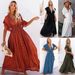 Women's Clothing Women's Beach Cover Up Long Sunscreen Cardigan Skirt Solid Color Holiday Seaside Dress_ecoleips.com