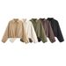 Women's Casual Lapel Zipper Puff Jacket – Lightweight Quilted Coat For Autumn & Winter, Stylish Outerwear For Work & Daily Wear_ecoleips.com