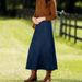 Women's Mid-Length A-Line Skirt Denim Bottoms Clothing High Waist Straight Fit Classic Blue Skirts for Women_ecoleips.com