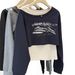 Elegant Off-shoulder Sweatshirt For Women, Early Autumn 2025, Plus Size, With A Camisole Layered Top Two-piece Set_ecoleips.com