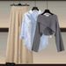 Women's Clothing Knitted Sweater Shirt Wide Leg Pants Three Piece Suit_ecoleips.com
