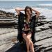 Women's Hand-Crochet Beach Cover-Up Set - Grid Bikini & Skirt With UPF Protection, Bohemian Style_ecoleips.com