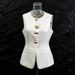 Kk Small Niche Design, Irregular Vest, New Fashionable Round Neck Button Decoration, Slim Fit And Slimming Vest For Women_ecoleips.com
