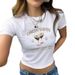 Qiduo European And American Xiyin Hot-Selling Women's Short Spicy Girl Slim Fit Summer New Y2K Crop Top Print_ecoleips.com