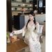 Ethnic Style Bohemian For Women Summer New Plus Size Beach Vacation Strap Long Dress Two-Piece Set_ecoleips.com