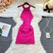 YuooMuoo Ins Hot Sexy Package Hips Knitted Dress Women 2025 New Fashion Y2K Diamonds Bodycon Mini Dress Streetwear Lady Outfits_ecoleips.com