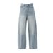 Blue Curved Wide-leg Jeans For Women, 2025 Autumn New Style, American Vintage, Loose High-waisted, Slimming Scythe Pants_ecoleips.com