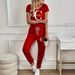 Women's Clothing Color Block Trim Casual Suit Loose Fit Short Sleeve Spring Summer Autumn New_ecoleips.com