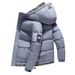 Men's Winter Puffer Jacket | Slim-Fit Quilted Hooded Coat With Zipper (Black/Khaki/Light Blue) | Polyester-Filled Lightweight Warmth_ecoleips.com