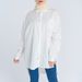 Women's Clothing New Polyester Cotton Single Breasted Lapel Mid Length Shirt White Cardigan Loose Long Sleeved Shirt Female_ecoleips.com