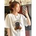 Cartoon Bear Girl T-shirt Spring New 2026 Summer Short-sleeved Small Design Sense Niche White Top_ecoleips.com