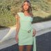 2025 Autumn New Pure Desire Off-Shoulder Ruched Ribbon Tight High-Waist Dress For Women Wholesale_ecoleips.com